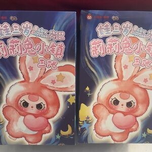 Two (2) sealed blind boxes of B3  Lily Rabbitt Town version 3 plush pendants!